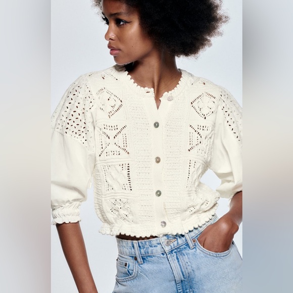 Zara Combination Knit Top - Picture 2 of 5